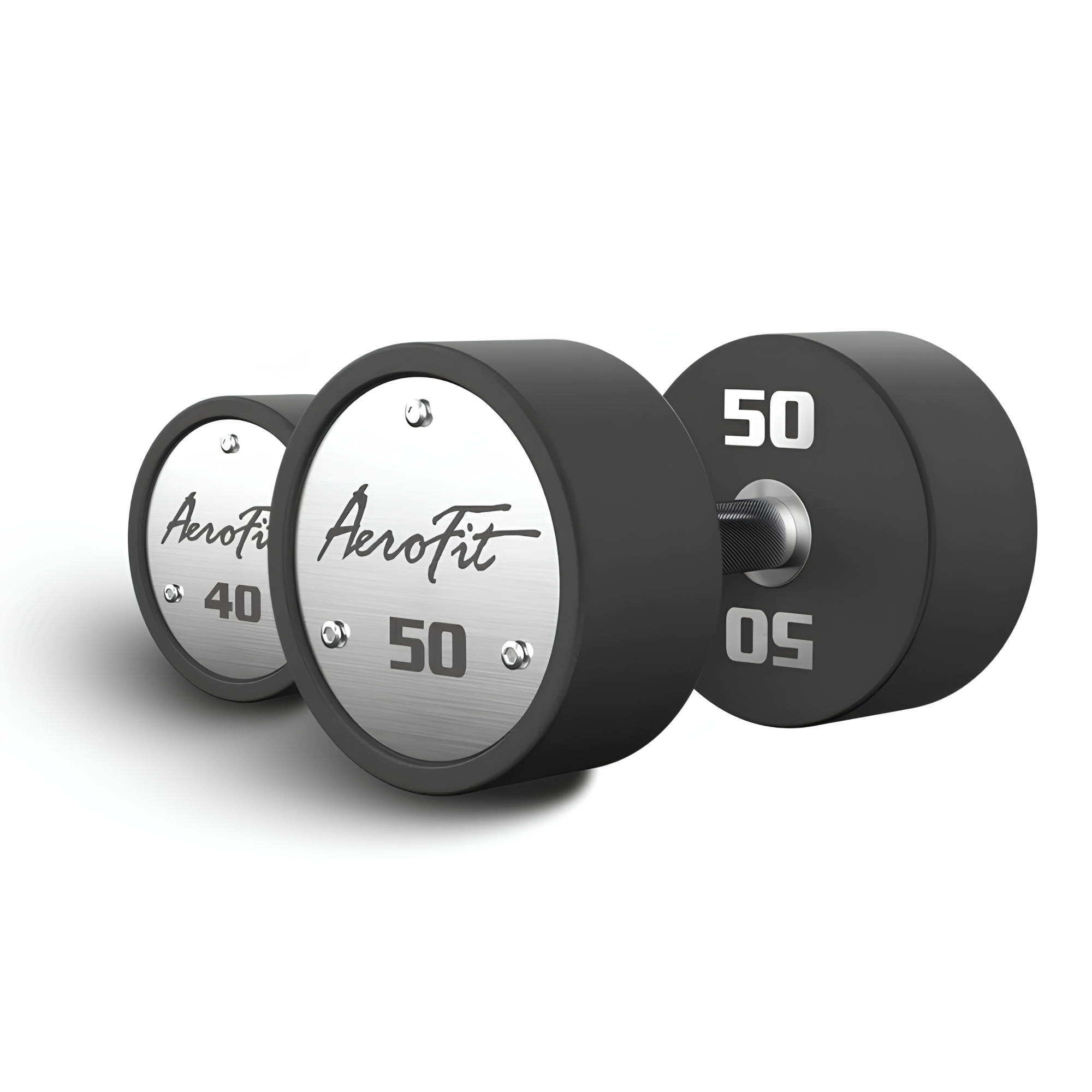 AeroFit AFPUDB40-50 набор полиуретановых гантелей, 40-50 кг, 5 пар, шаг 2,5 кг