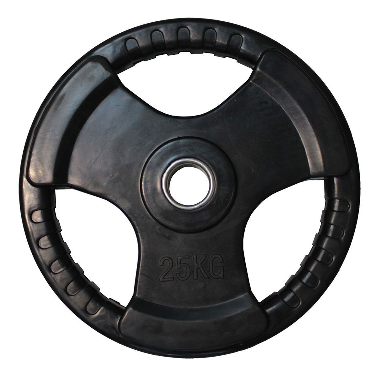 Диск обрезиненный (три хвата, черный) D51 мм PROFI-FIT 25 кг