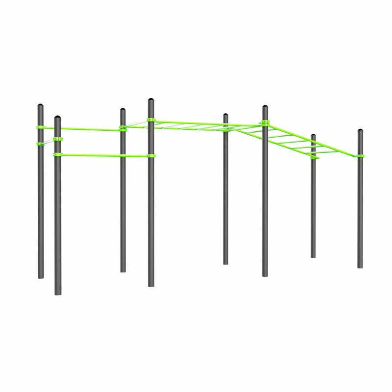 W315 Воркаут (3 перекладины, рукоход классический, рукоход в подъем) ZAVODSPORTA