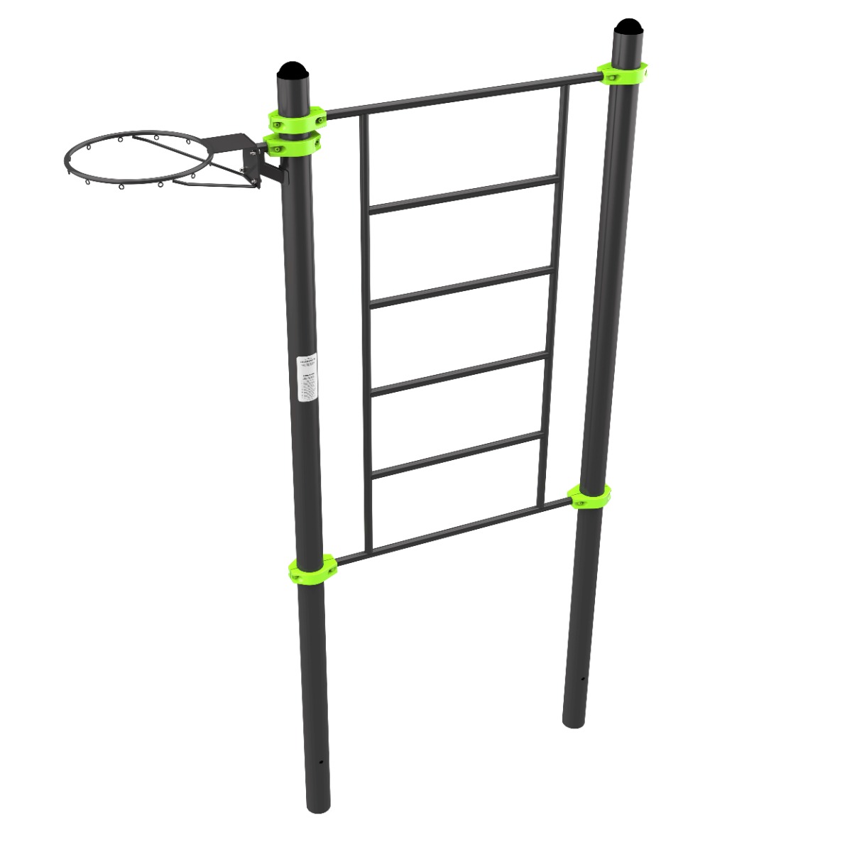 W364 GTO Гимнастический снаряд (шведская стенка) с баскетбольным кольцом ZAVODSPORTA